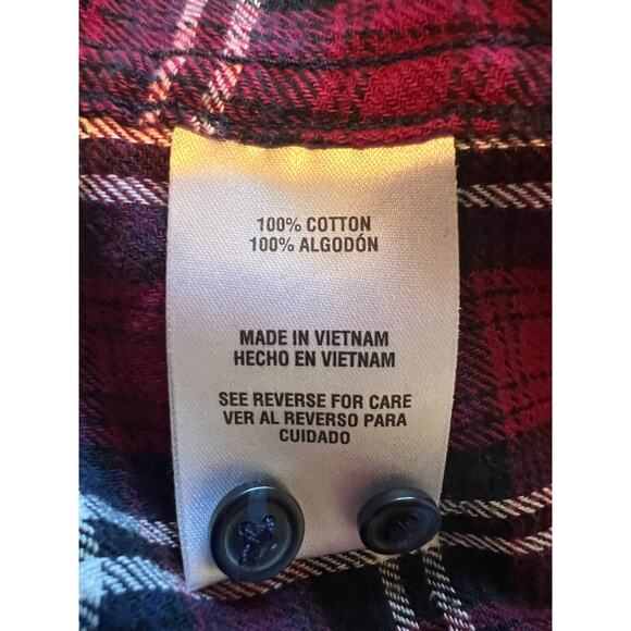 Woolrich Medium Flannel Shirt - Red, White, and Navy - Picture 4 of 6